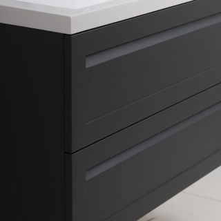 Подвесная тумба под раковину Art&Max Platino 80см серый матовый AM-Platino-800-2C-SO-GM-Cer